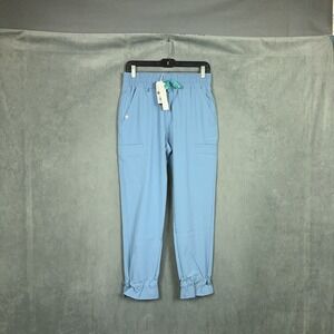 Figs Scrub Jogger Saumer Pants Fionlite High Waisted Womens S PETITE Cool Blue